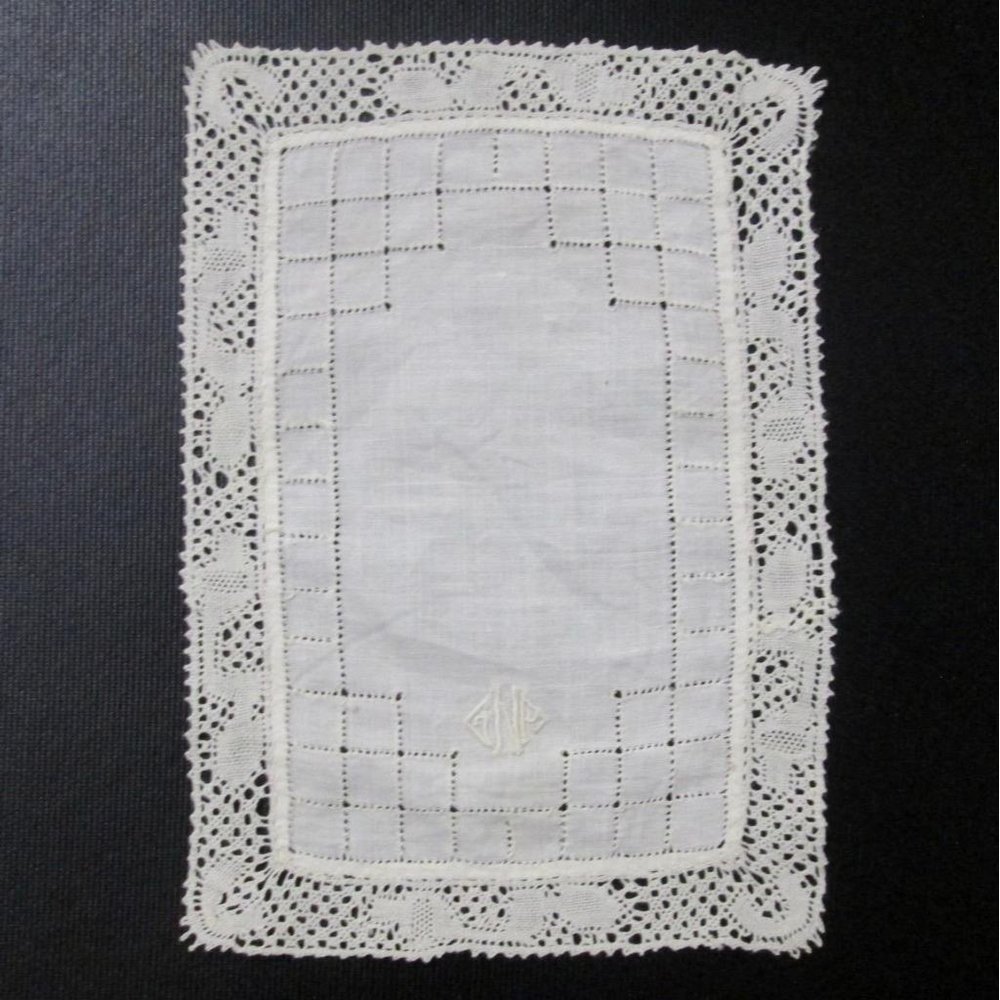 Vintage Monogram Pulled Thread Handkerchief Lot 3… - image 3